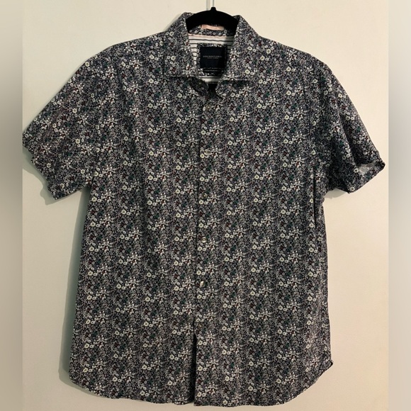 Denim & Flower Other - Denim & Flower Ricky Singh Mens Short Sleeve Floral Woven Button Down Shirt Sz M
